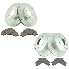 Brake Pad & Rotor Kit w/Brake Fluid & Cleaner