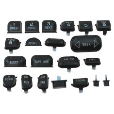 95-05 Buick, Cdy, Chvy, GMC, Hmr (w/RPO UN0 or UP0 - AM/FM, 1X CD) Radio Buttn Replcmnt Set (Dorman)