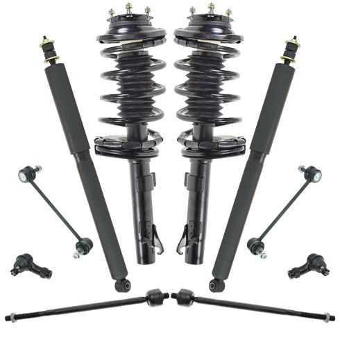00-05 Ford Focus (exc SVT, exc Wagon) 10 Piece Strut Spring, Shock Abs, Tie Rod, Sway Bar Link Kit