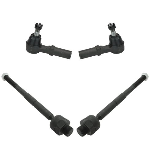 07-09 Chrysler Aspen; 04-09 Dodge Durango Front Inner & Outer Tie Rod End Assy SET of 4