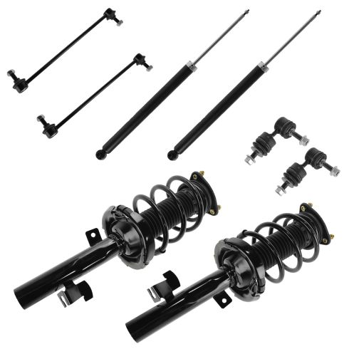 04-09 Mazda 3 (exc Mazdaspeed); 06-10 Mazda 5 Front & Rear Strut, Shock, Sway Bar Link Kit
