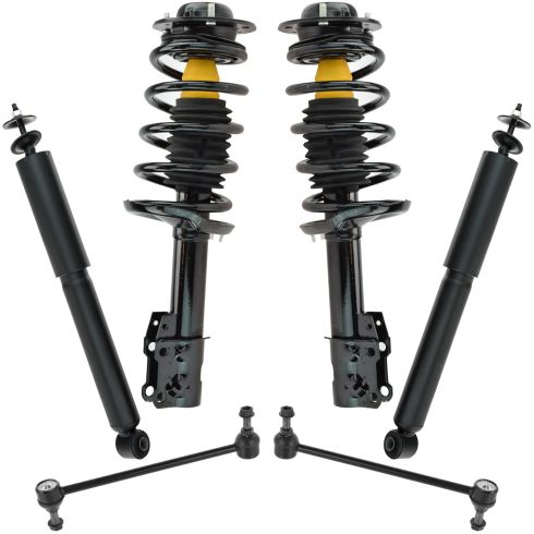 04-12 Malibu; 05-10 G6; 07-09 Aura Front & Rear Strut/Spring & Shock Absorber Kit w Sway Links