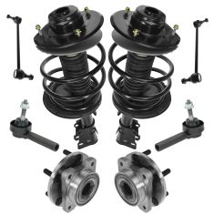 01-04 Caravan, T&C Front Strut & Spring, Wheel Hub, Sway Link & Tie Rod 8pc Kit