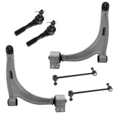 07-09 Saturn Aura; 05-10 G6; 04-11 Malibu Front Lower Control Arm, Tie Rod, Sway Bar Kit (Set of 6)