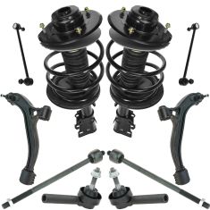 01-04 T&C, Caravan, Grd Caravan; 01-03 Voyager Strut Tie Rod Sway Bar End Ctrl Arm Kit (Set of 10)