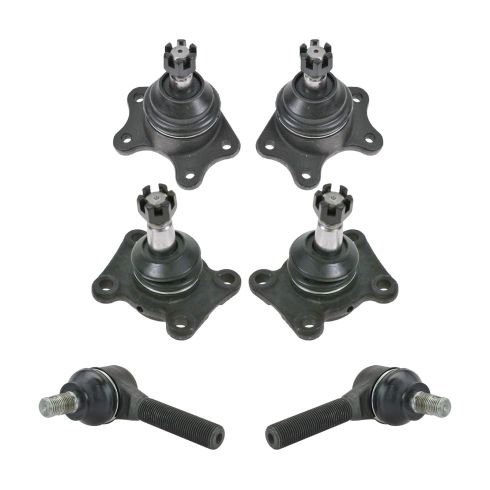 86-95 Toyota 4Runner, Pickup; 93-98 T100 Frnt Upper & Lower Balljoint w/Outer Tie Rod Kit (Set of 6)