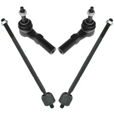 00-04 Dodge Dakota; 00-03 Durango 2WD Front Inner & Outer Tie Rod End Set of 4