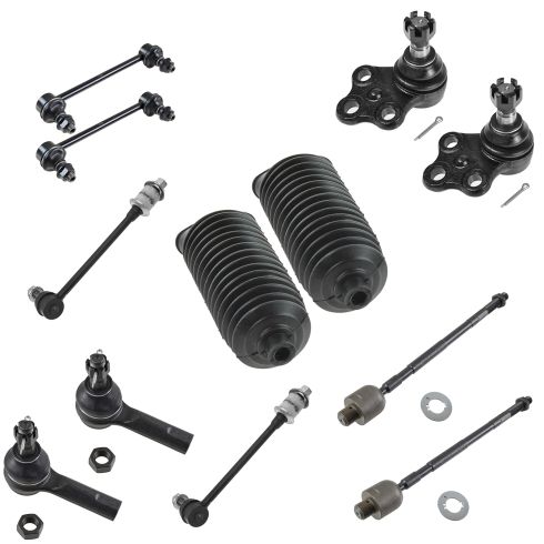 96-04 Pthfinder; 97-03 QX4 4WD Frt Lwr Bjnts w/Tie Rod, Bellws & Frt, Rr Swy Br Link Kit (Set of 12)