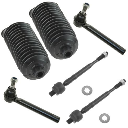 03-04 Nissan Murano Front Inner & Outer Tie Rod Ends w/ Rack Boots Kit (6 Piece Set)