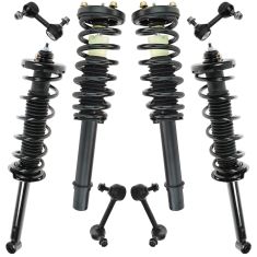 03-07 Honda Accord Front & Rear Shock/Coil Spring Assembly w/ Sway Bar Link Ki (8 Piece)