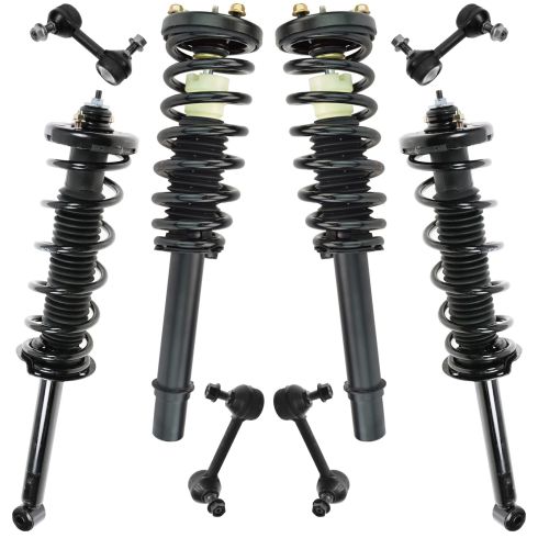03-07 Honda Accord Front & Rear Shock/Coil Spring Assembly w/ Sway Bar Link Ki (8 Piece)