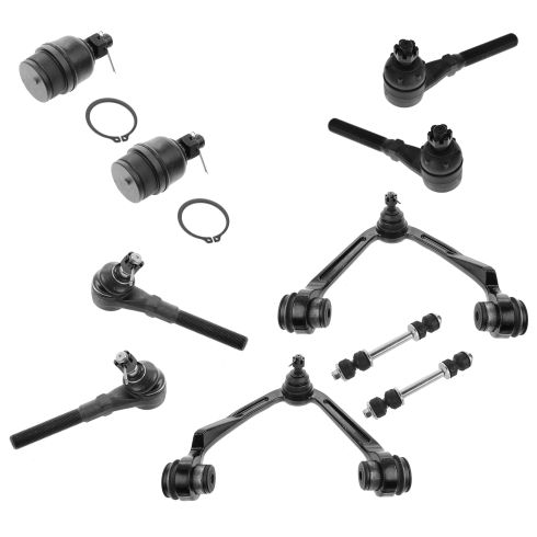 97-02 Expedition; 97-04 F150; 97-99 F250; 98-02 Navigator 4WD Steering & Suspension Kit (10 Piece)