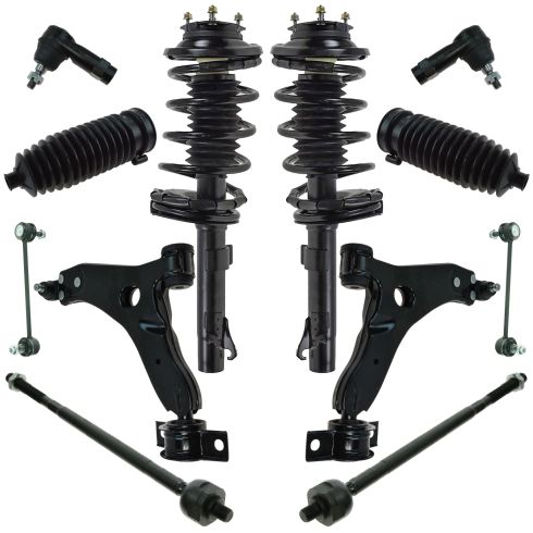 00-04 Ford Focus excluding SVT 12 Piece Front Steering & Suspension Kit LH & RH Sides