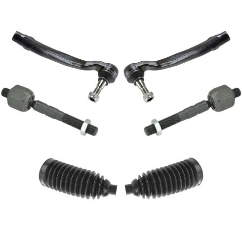 98-05 Mercedes Benz ML Class Inner & Outer Tie Rod End w/ Rack Boot Kit (6 Piece)