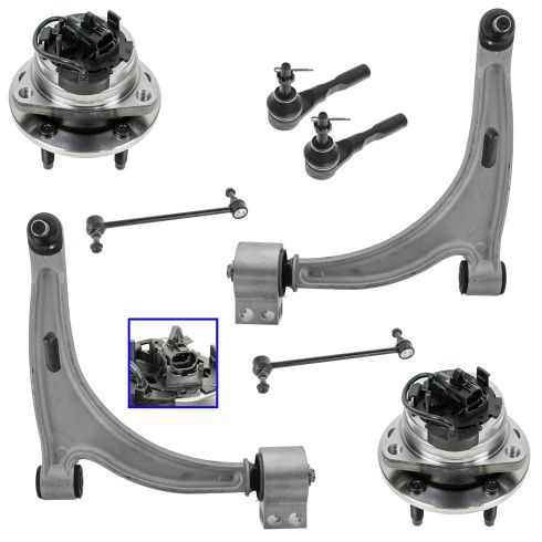 07-09 Saturn Aura; 05-10 G6; 04-11 Malibu Front Steering & Suspension Kit (Set of 6)