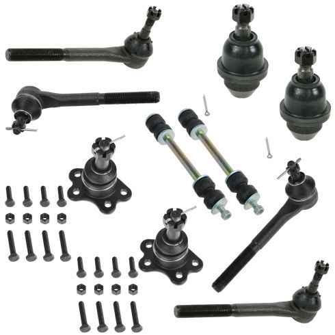 95-00 Suburban Escalade Tahoe Yukon K1500 K2500 4WD Steering & Suspension Kit (10 Piece)