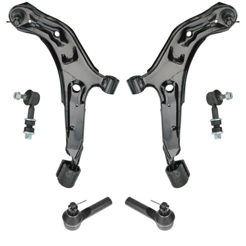 98-01 Nissan Altima Front Tie Rod Control Arm Sway Bar Link Kit (Set of 6)