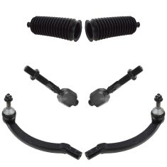 04-09 Volvo S60; 04-06 S80; 04-07 V70 Inner & Outer Tie Rod End w/ Rack Boots Kit (6 Piece)