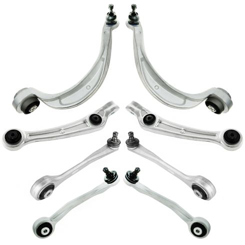 09-11 Audi A4 Sdn & SW; 08-11 A5, S5; 10-11 S4 Front Upper & Lower Control Arm SET of 8