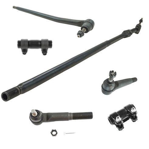 09-13 Dodge Ram 2500, 3500 4WD Front Tie Rod End, Drag Link, & Adjuster Kit (Set of 6)