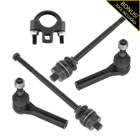99-11 GM Truck SUV Multifit Front Inner & Outer Tie Rod Set of 4 w/ TR Tool