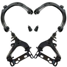 04-07 GM, Saab Mid Size SUV Front Up & Low Control Arm w Ball Joints Kit (6pc)