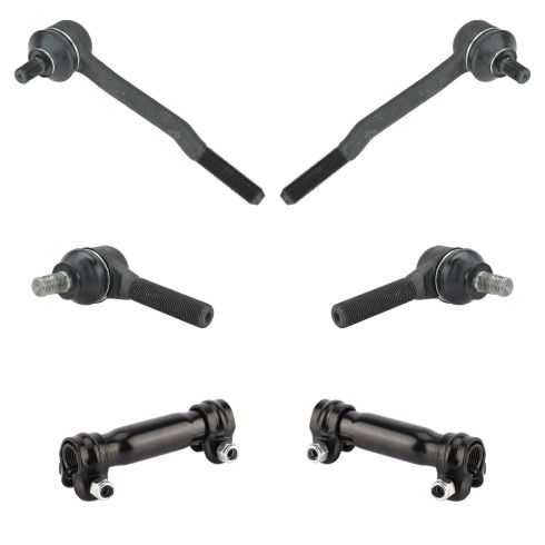93-98 Toyota T100; 86-95 4Runner Pickup In & Out Tie Rod End w/ Adj Kit (6pc)