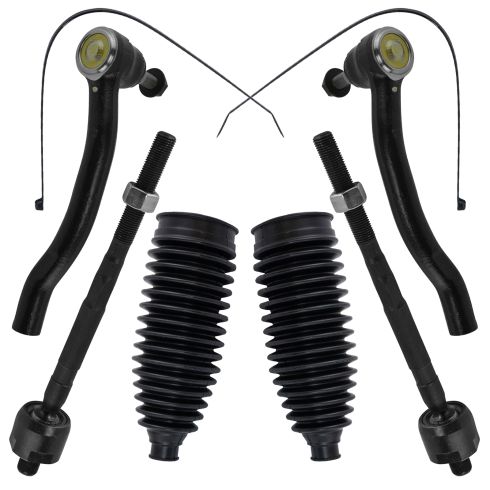 09-14 Nissan Murano Inner & Outer Tie Rod End w/ Boot Kit 6pc