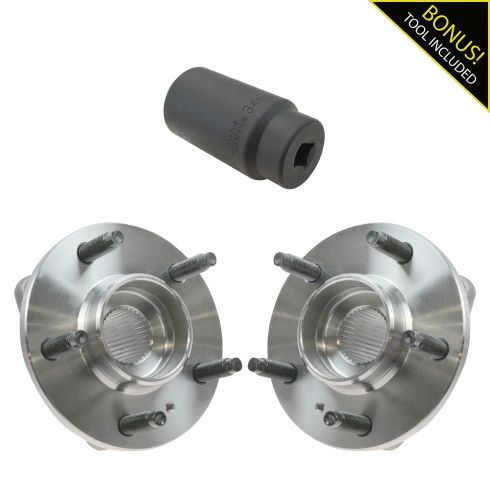 00-05 GM Midsize FWD Front Hub & Bearing w/o ABS Pair with 34mm Socket