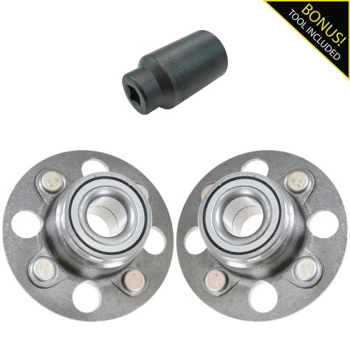 01-05 Honda Civic w/Drum Brakes Rear Wheel Hub & Bearing PAIR with 32mm Socket