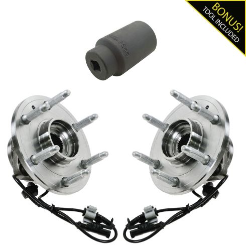 07-14 GM SUV & Truck 1500 4WD Front Wheel Bearing & Hub Pair with 36mm Socket