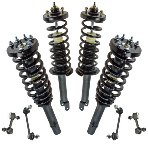 08-12 Honda Accord 2.4L Front & Rear Strut & Spring Assembly Set w/ Links (8pc)