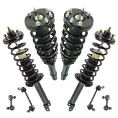 08-12 Honda Accord 3.5L Front & Rear Strut & Spring Assembly Set w/ Links (8pc)