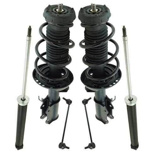 12-15 Chevy Cruze (w/o Sport Susp) Front & Rear Loaded Strut Shock w Links 6pc