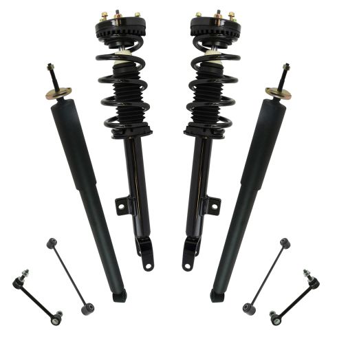 12-14 Dodge Challenger, Charger R/T RWD Front & Rear Complete Strut Shock w Links Kit (8pc)