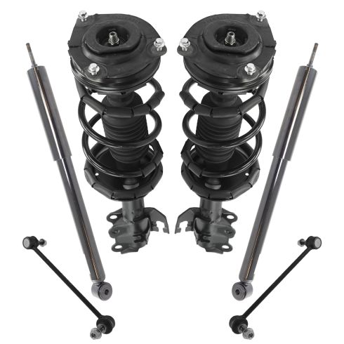 09-14 Nissan Cube Front & Rear Loaded Strut & Shock Kit w/ Links (6pcs)