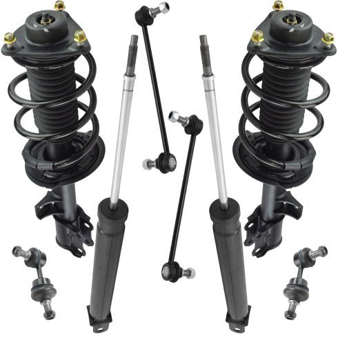 11-13 Sportage, Tucson FWD Front Rear Loaded Strut & Shock w/ Links Kit 8pc