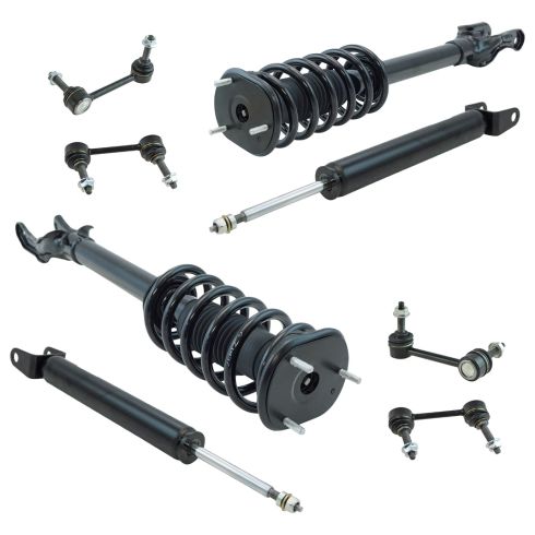 11-15 Dodge Durango Front Strut & Spring Assembly & Rear Shock w/ Links Kit 8pc