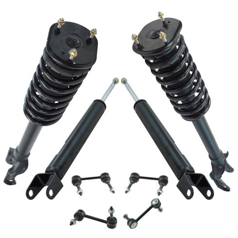 11-15 Jeep Wrangler Front Strut & Spring Assembly & Rear Shock w/ Links Kit 8pc