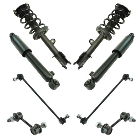 11-13 Kia Sorento Front Strut & Spring Assembly & Rear Shock w/ Links Kit 8pc