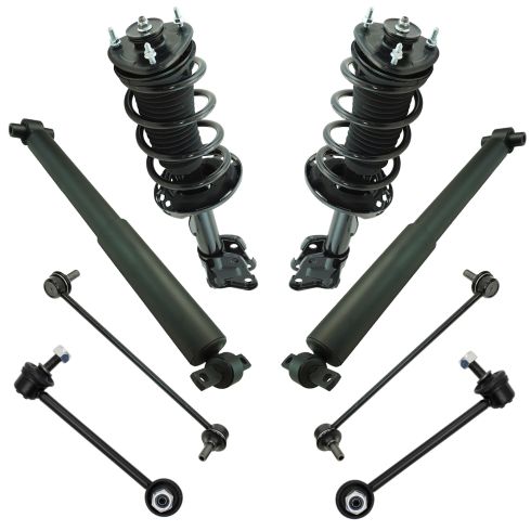 09-15 Honda Pilot Front Strut & Spring Assembly & Rear Shock w/ Links Kit 8pc