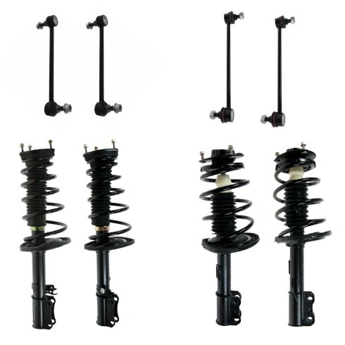04-06 Toyota Camry 2.4L Front & Rear Strut & Spring Assy w/ Links Kit 8pc