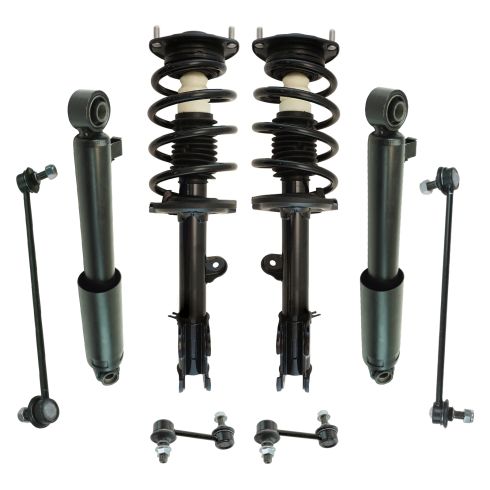 10-12 Hyundai Santa Fe Front Strut & Spring & Rear Shock w/ Links Kit 8pc