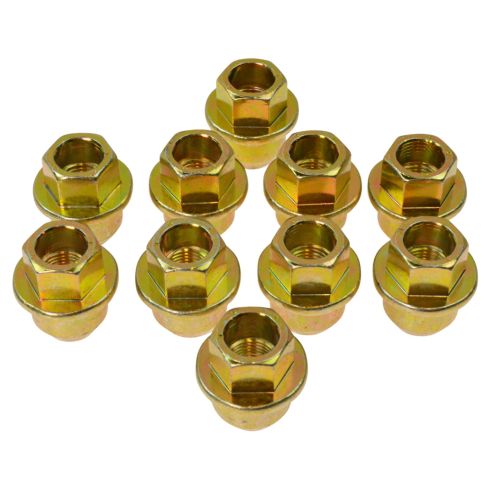 95-05 Frd; 95-97 Mzda; 97-01 Merc Mltift (1/2-20 x 1.25 in - 3/4 hex) Yellw Zinc Whl Nut (Box of 10)