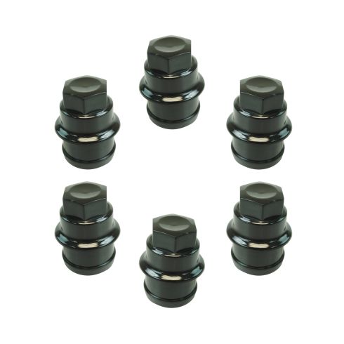 00 Escalade; 99-14Chevy, GMCFS PU,SUV, Astrovan Multifit (M27-2.0 x 22mm) Black Lug Nut Cap Box of 6