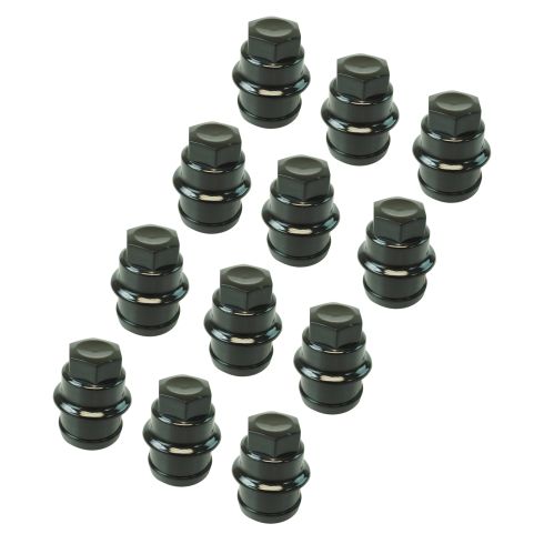 00 Escalade; 99-14Chevy, GMCFS PU,SUV, Astrovan Multifit (M27-2.0 x 22mm) Black Lug NutCap Box of 12