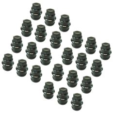 00 Escalade; 99-14Chevy, GMCFS PU,SUV, Astrovan Multifit (M27-2.0 x 22mm) Black Lug NutCap Box of 24