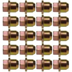 95-05 Frd; 95-97 Mzda; 97-01 Merc Mltift (1/2-20 x 1.25 in - 3/4 hex) Yellw Zinc Whl Nut Set of 20