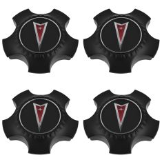 08-09 Pontiac G8 (w/18 In, Double 5 spoke Silver Wheel) Black w/Red Arrow Logo Center Cap SET (GM)