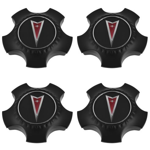 08-09 Pontiac G8 (w/18 In, Double 5 spoke Silver Wheel) Black w/Red Arrow Logo Center Cap SET (GM)